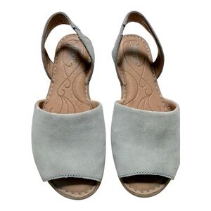 Born Trang Suede Slingback Sandals Soft Gray Size 8M NWOB Comfort Leather